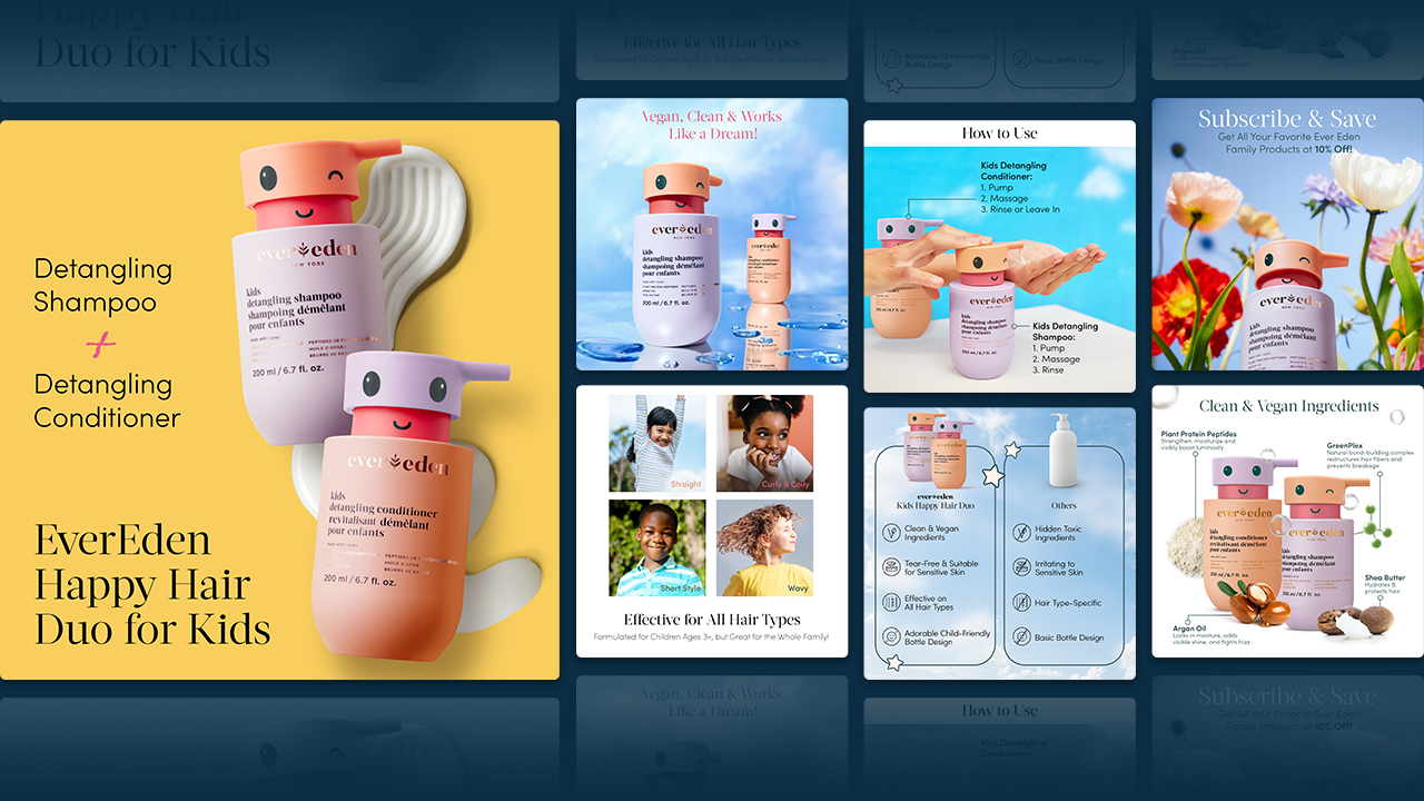 Ever Eden Image Optimization: Expertly designed product imagery enhancing brand aesthetics and customer appeal.